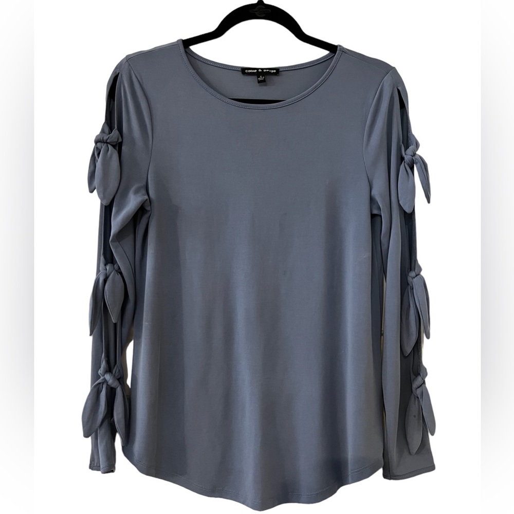 Cable & Gauge Steel Blue Long Sleeve Top